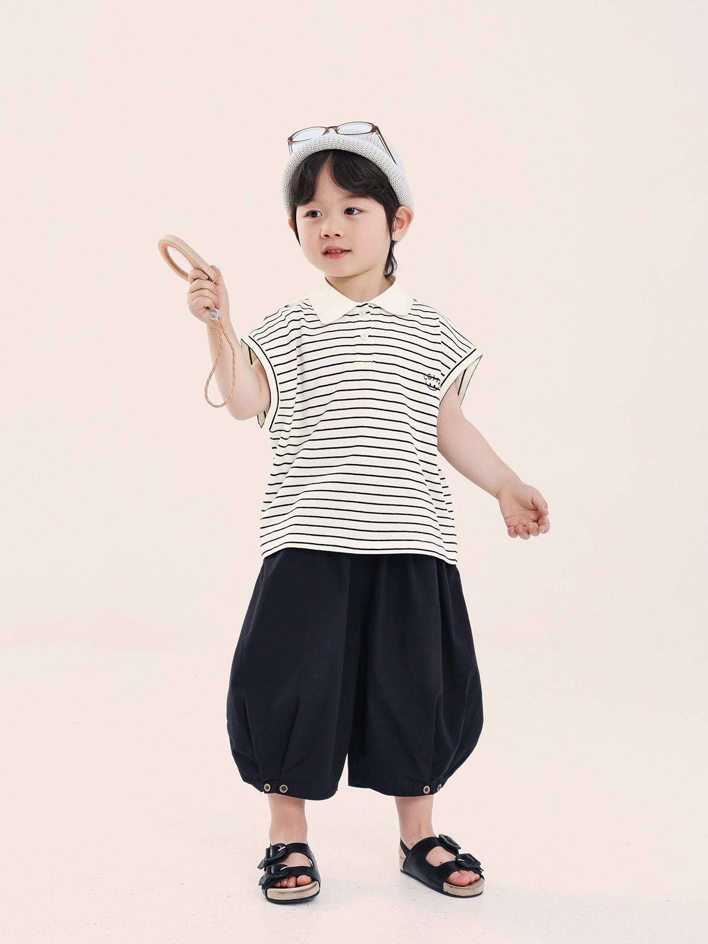 Children's Boy's Short-sleeved Summer Striped Shirt Sleeveless Children's T-shirt