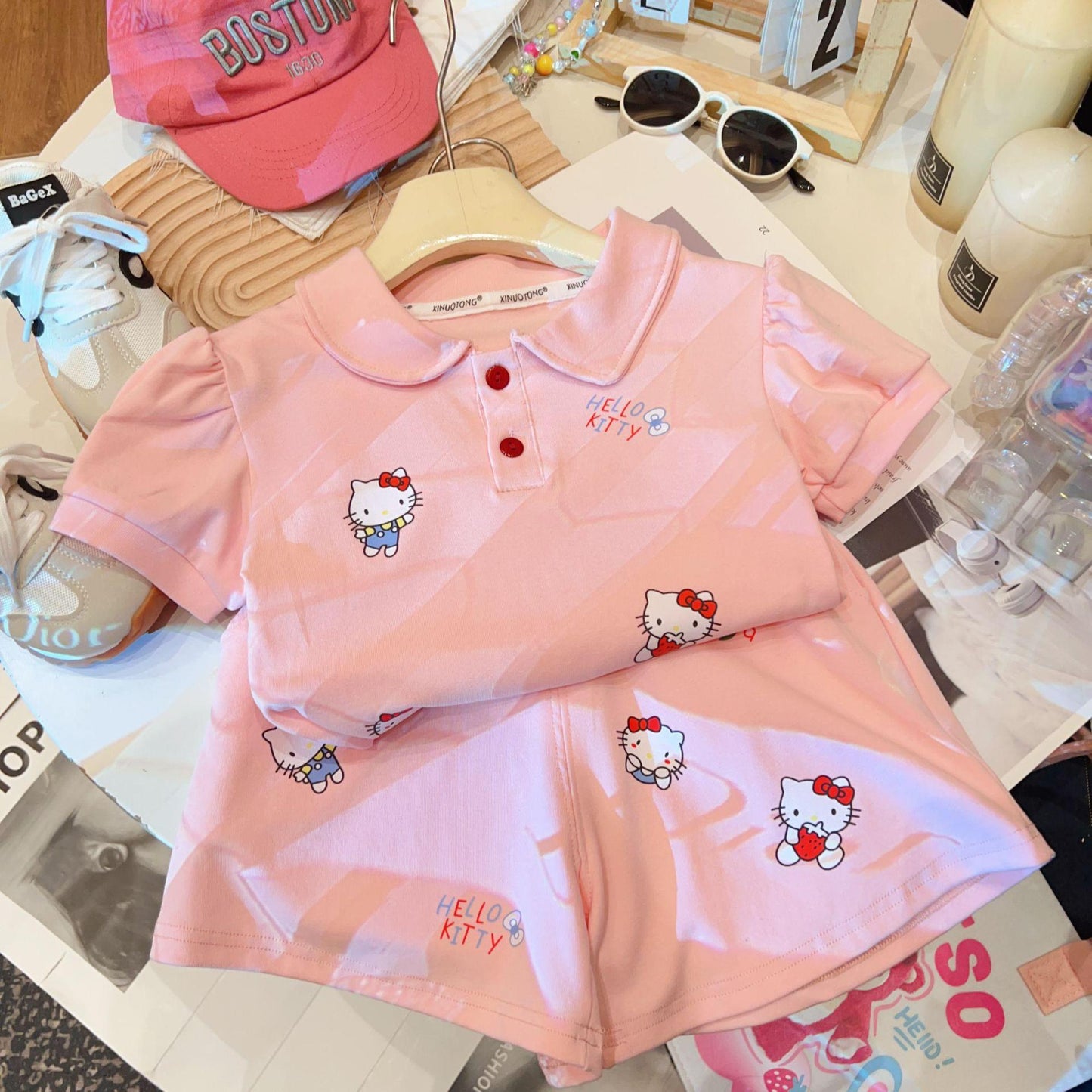 Children's T-shirt Summer Cartoon Korean Sports Casual Shorts Children's Suit