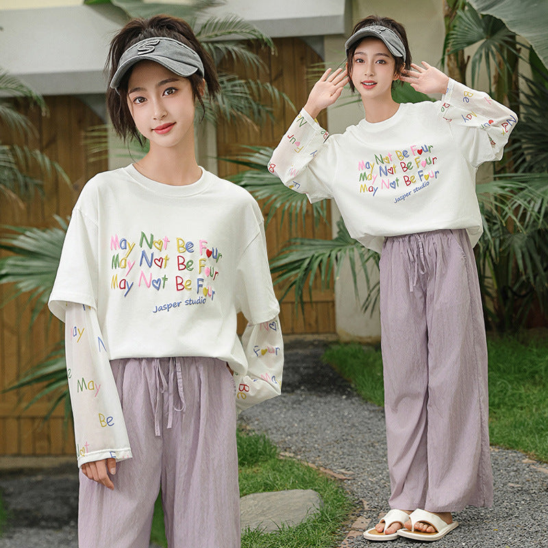 Thin Sun Protection Clothing For Middle Older Plus Size Loose Children's T-shirt