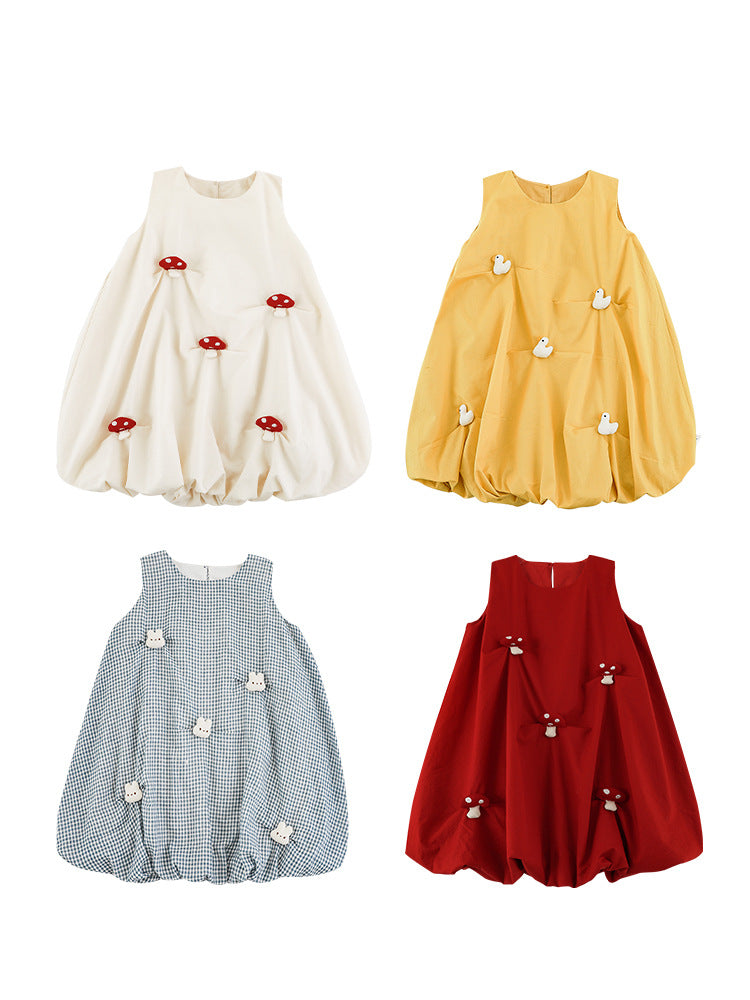 Children's Cotton Three-dimensional Doll Bud Skirt Summer Cute Cool Children's Dress