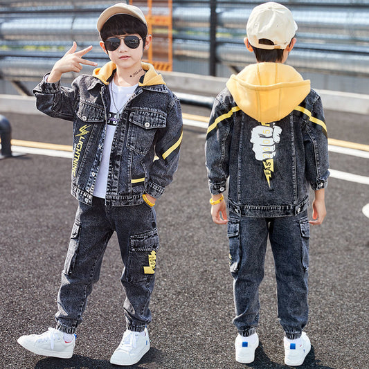 Children's Clothing Boys Spring Clothes Korean Style Middle Big Handsome Children's Suit