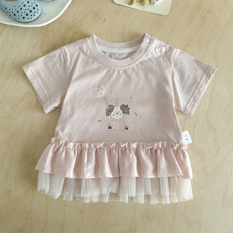 Infant Summer Thin Korean Style Cartoon Printed Short Sleeve Year Children's T-shirt