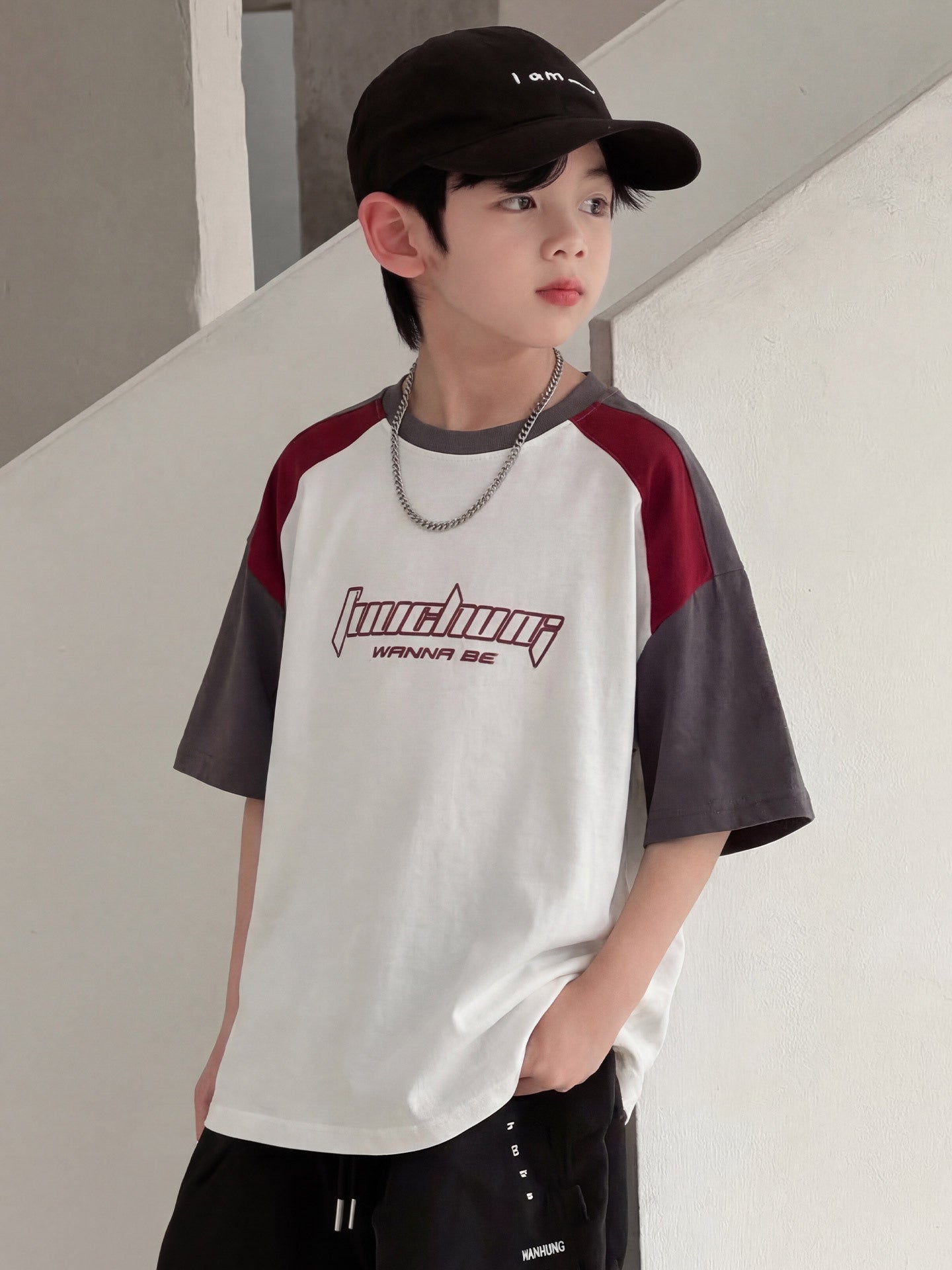 Children's Boy's Short-sleeved Cotton Summer Trendy Clothing Middle Big Children's T-shirt