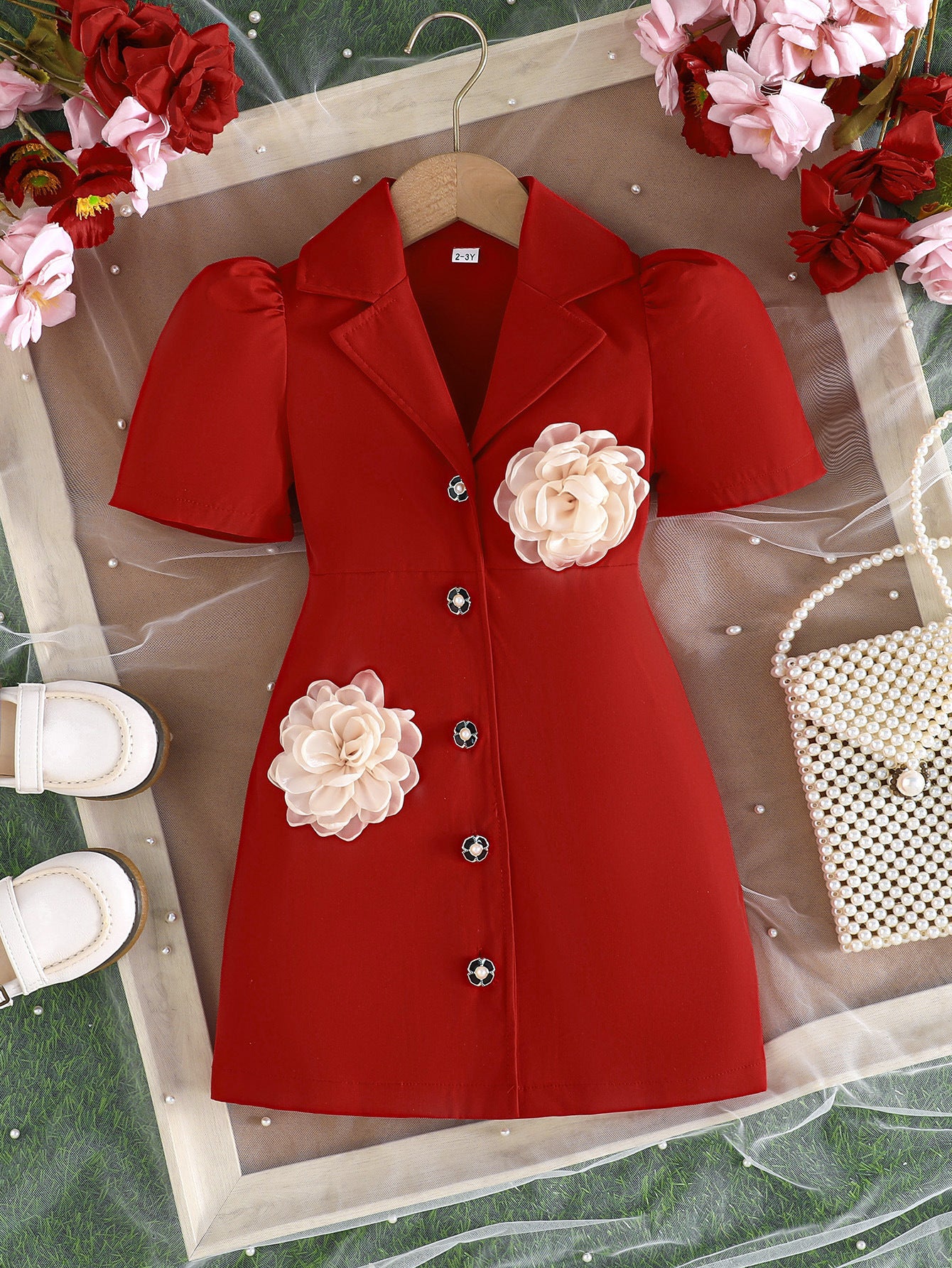 Summer Solid Color Short Sleeve Suit Predecessor Children's Dress