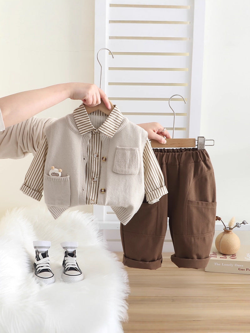 Children's Boys Clothing Spring Fashionable Sweater Vest Children's Suit