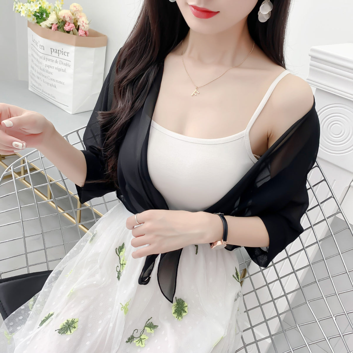 Women's Long-sleeved Korean Loose Air Conditioning Thin Blouses