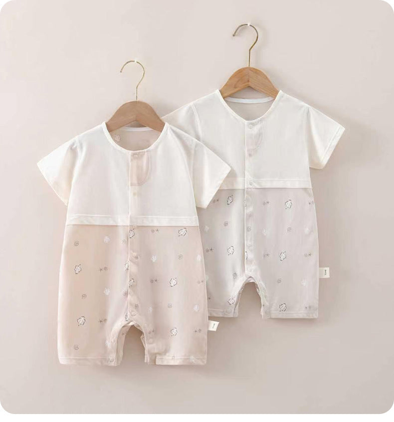 Summer Born Clothes Boy Short Sleeve Jumpsuit, Climbing Suit