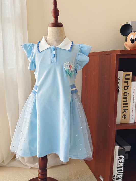 Children's Clothing Summer Princess Elsa Short-sleeved Pettiskirt Performance Children's Dress