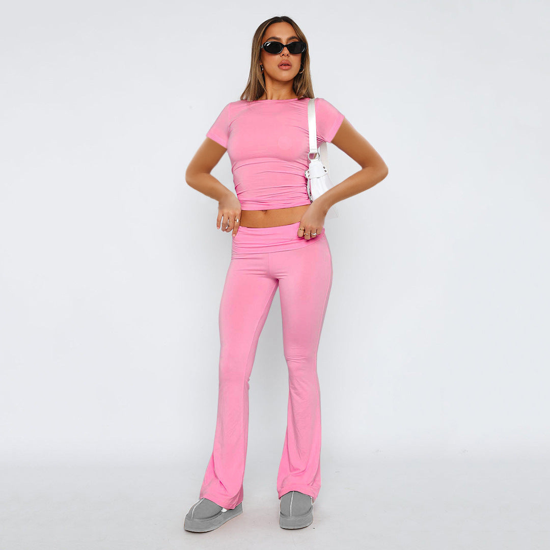 Fashion Pure Color Comfort Slim Slimming Low Waist Casual Pants