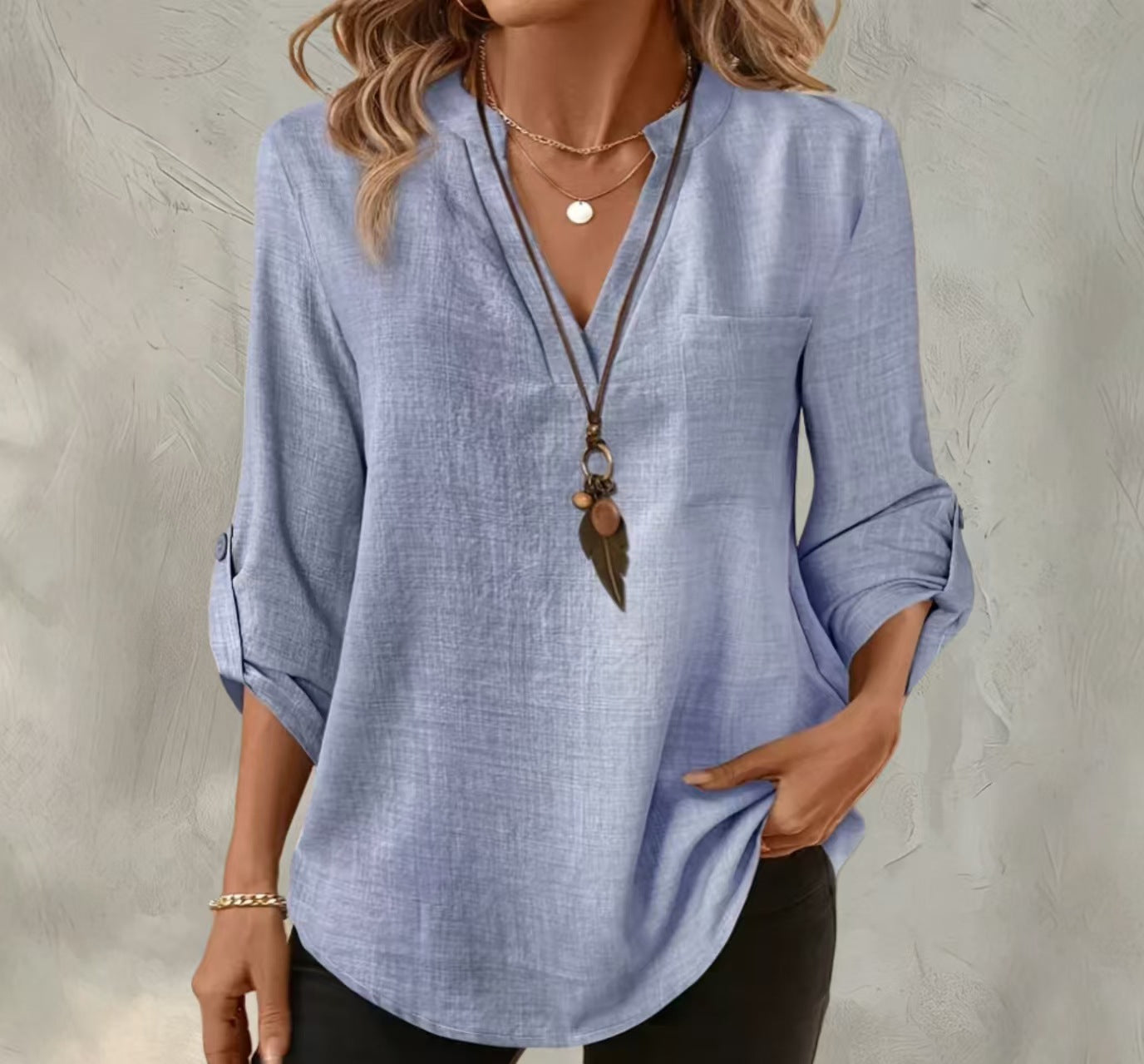 Women's Shirt Loose-fitting Solid Color Loose Plus Size