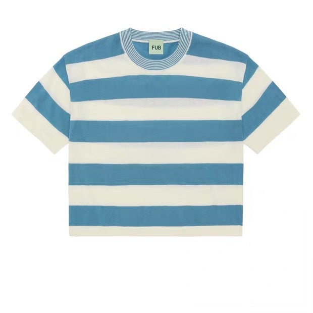 Graceful Wind Striped Color Matching Boys Children's T-shirt