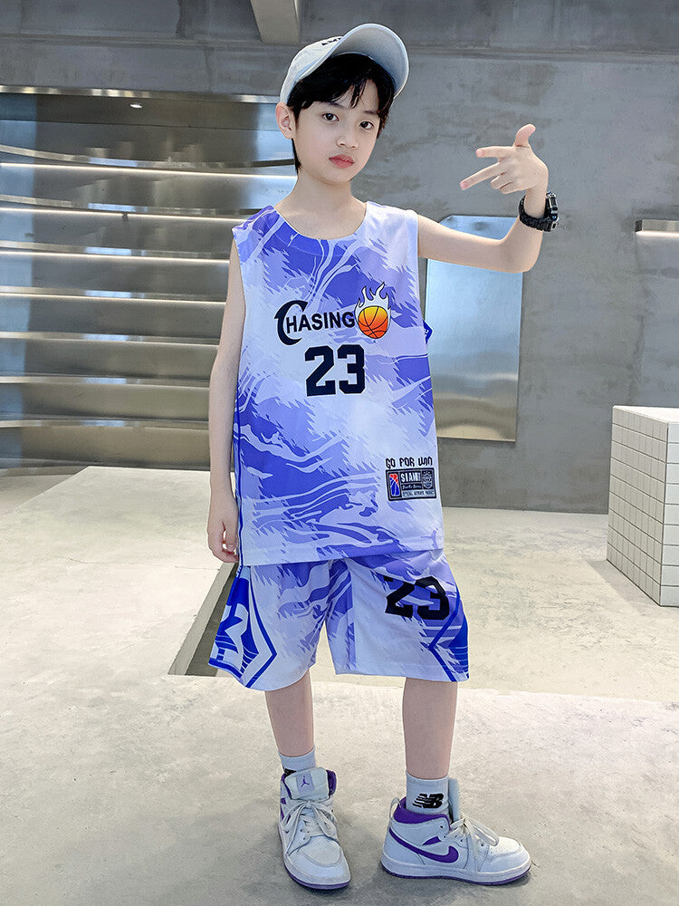 Summer Basketball Wear Vest Boyish Look Children's Suit