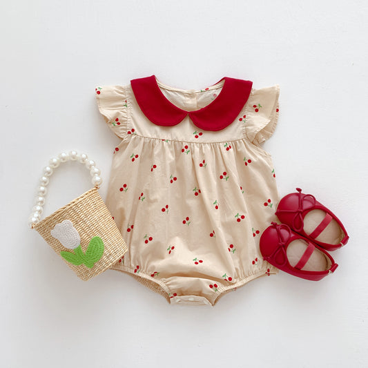 Summer Wear Princess Clothes Thin Flounced Sleeve One-piece Jumpsuit, Climbing Suit