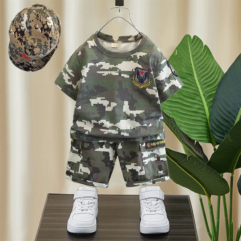 Children's Summer Pla Short Sleeve Camp Clothes Children's Suit