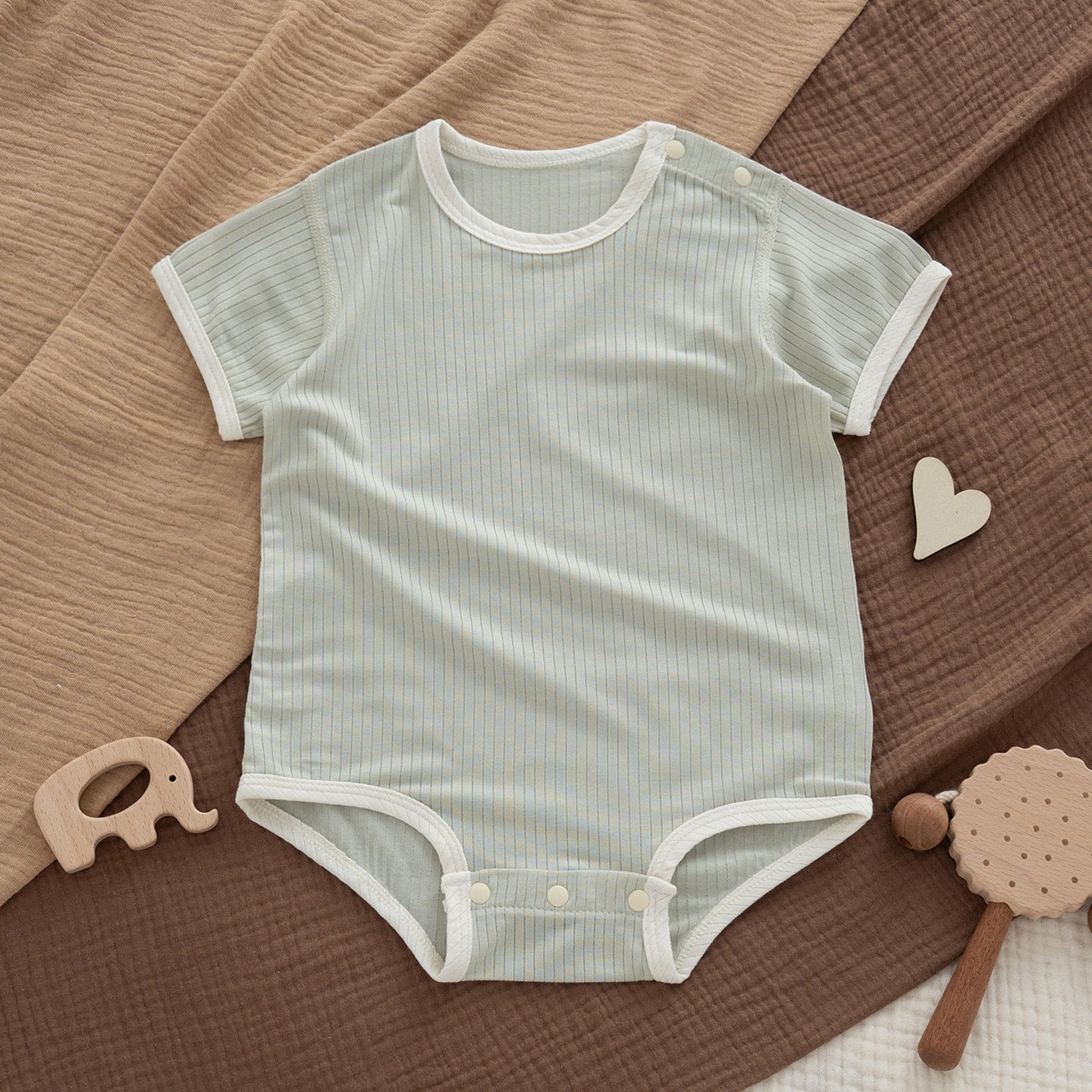 Modal Short-sleeved Boxer Rompers Simple With Bellyband For Both Boy Jumpsuit, Climbing Suit