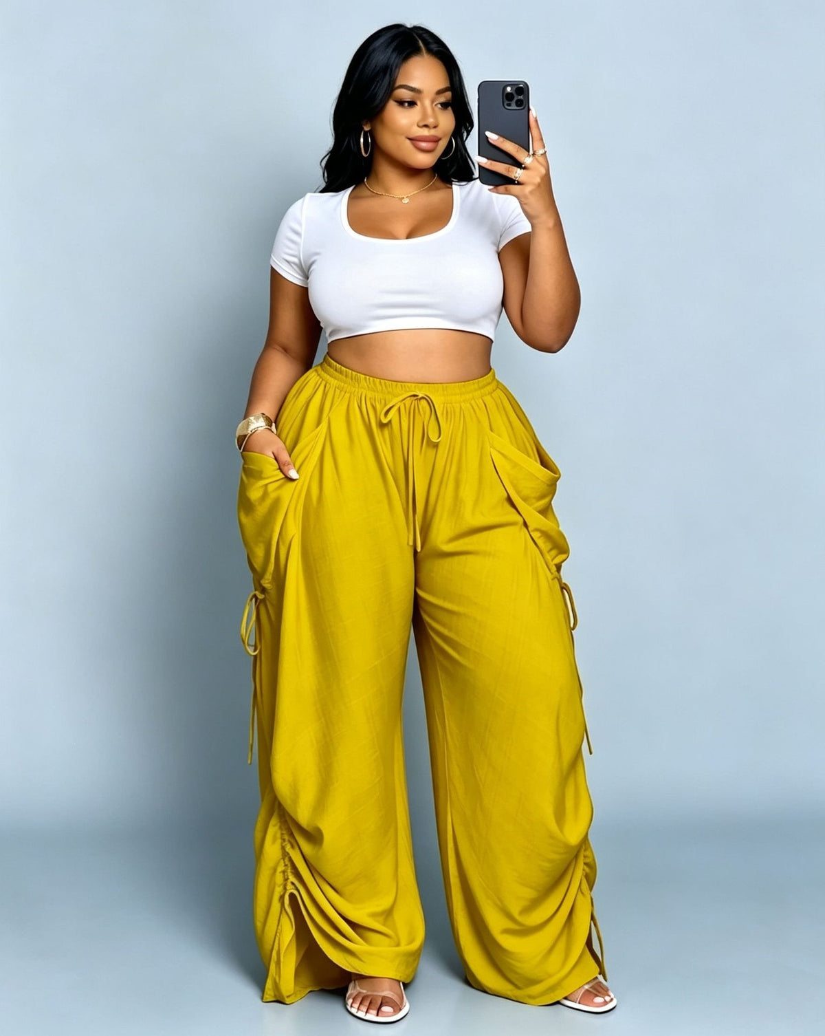 Women's Autumn High Waist Harem Cotton Linen Micro Elastic Casual Pants