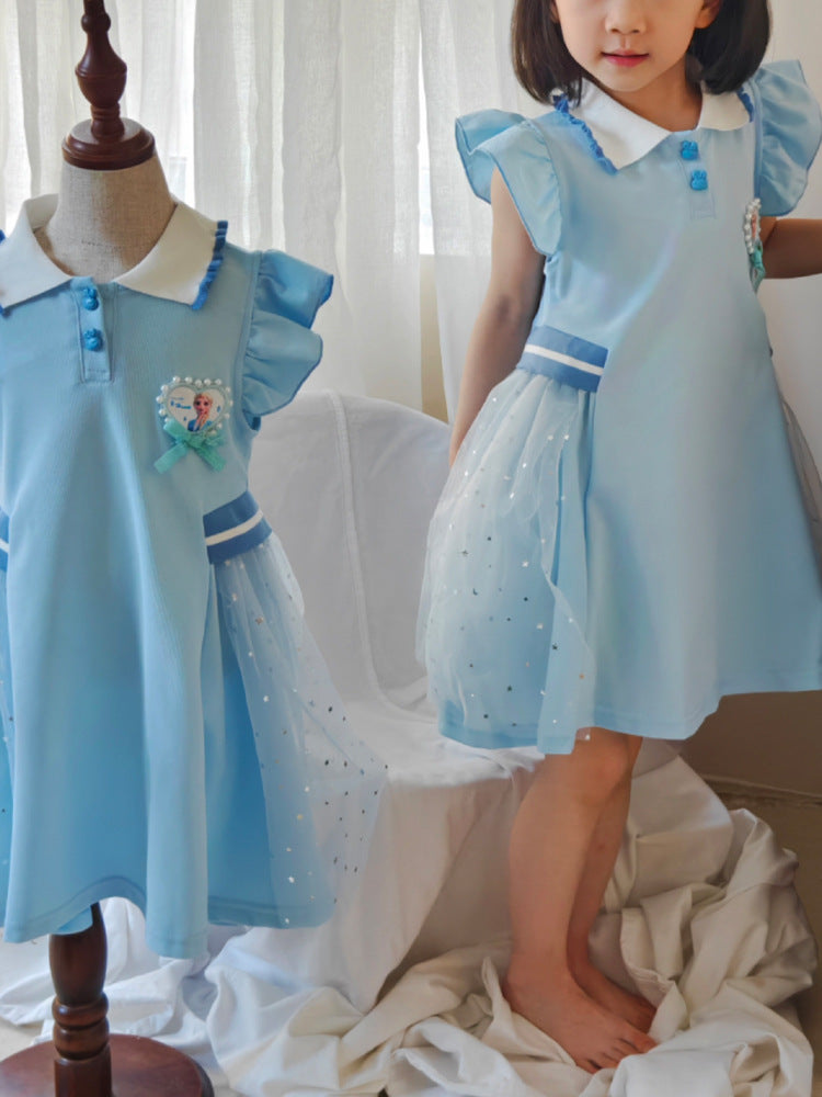 Children's Clothing Summer Princess Elsa Short-sleeved Pettiskirt Performance Children's Dress