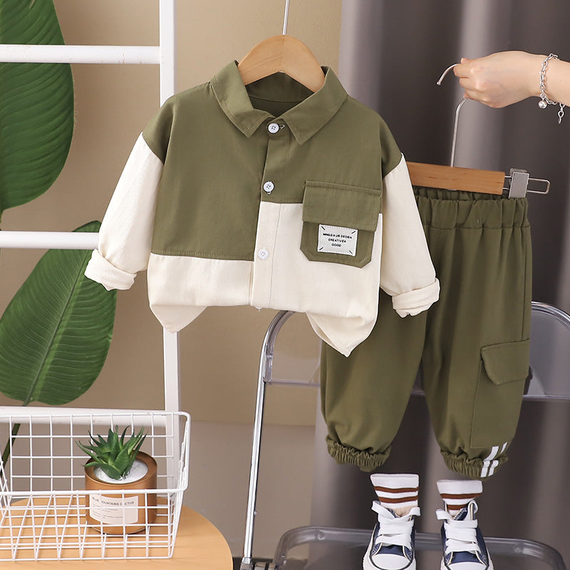 Children's Boy's Shirt Autumn Clothes Fashionable Sports Clothing Handsome Children's Suit