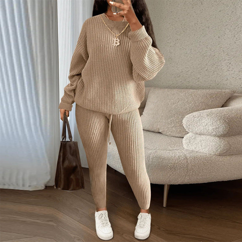 Durable Women's Knitting Trousers Woolen Yarn Fashion Casual Suit