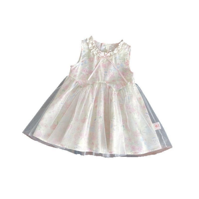 Shirt Sleeveless Mesh Princess Fashionable Skirt Children's Dress