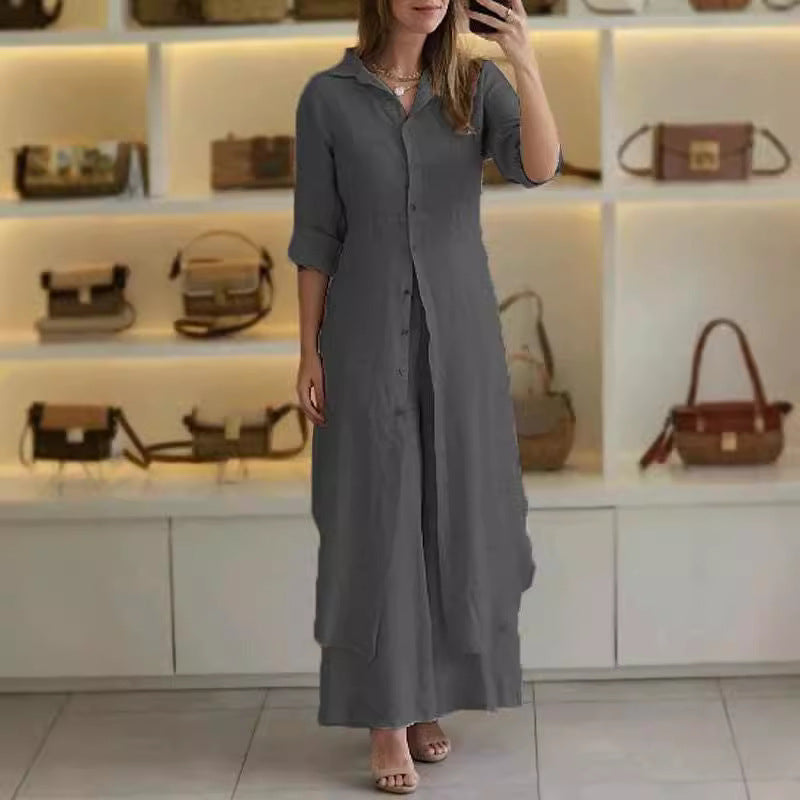 Women's Urban Elegant Cotton Linen Waisted Long-sleeved Fashion Casual Suit