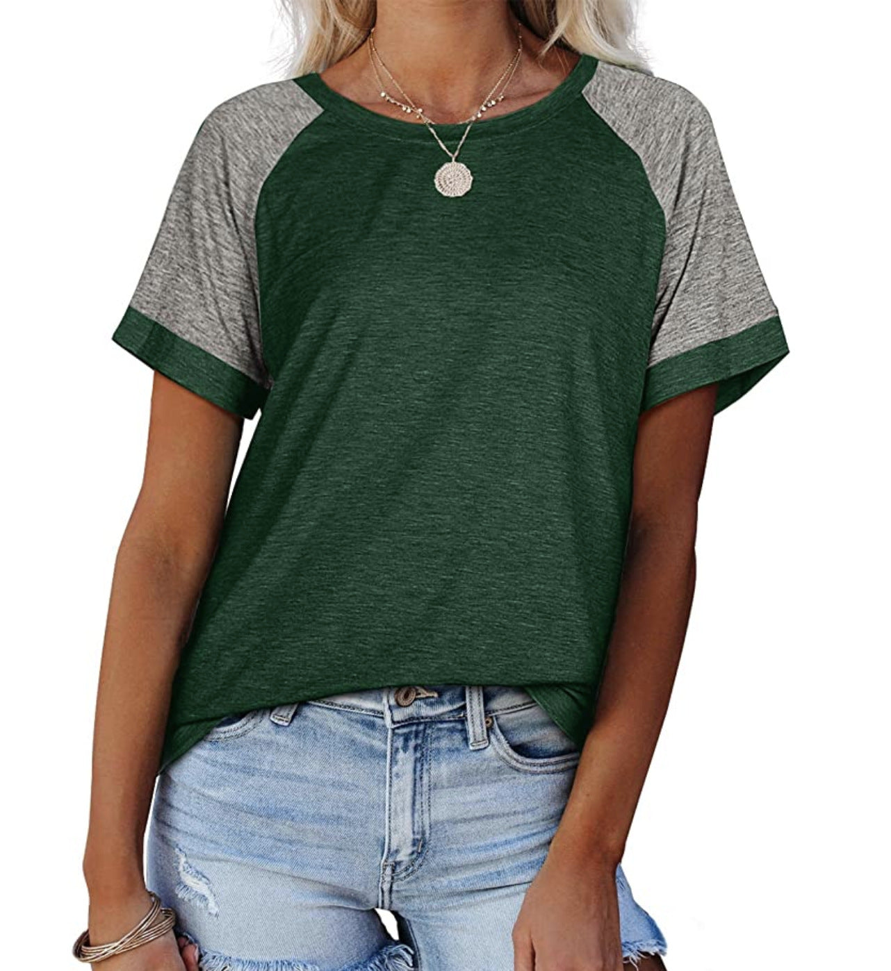 Women's Summer Solid Color Loose Round Neck Women's T-shirt