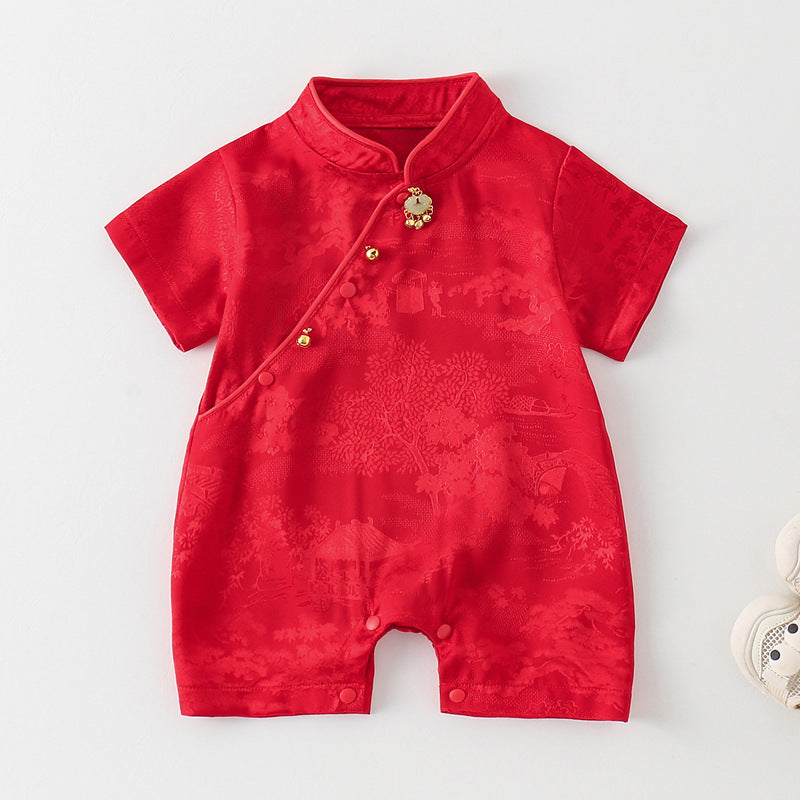 Children's Jumpsuit Full Moon Chinese Style Hundred Days Jumpsuit, Climbing Suit