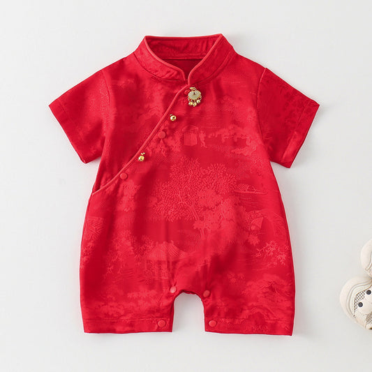 Children's Jumpsuit Full Moon Chinese Style Hundred Days Jumpsuit, Climbing Suit