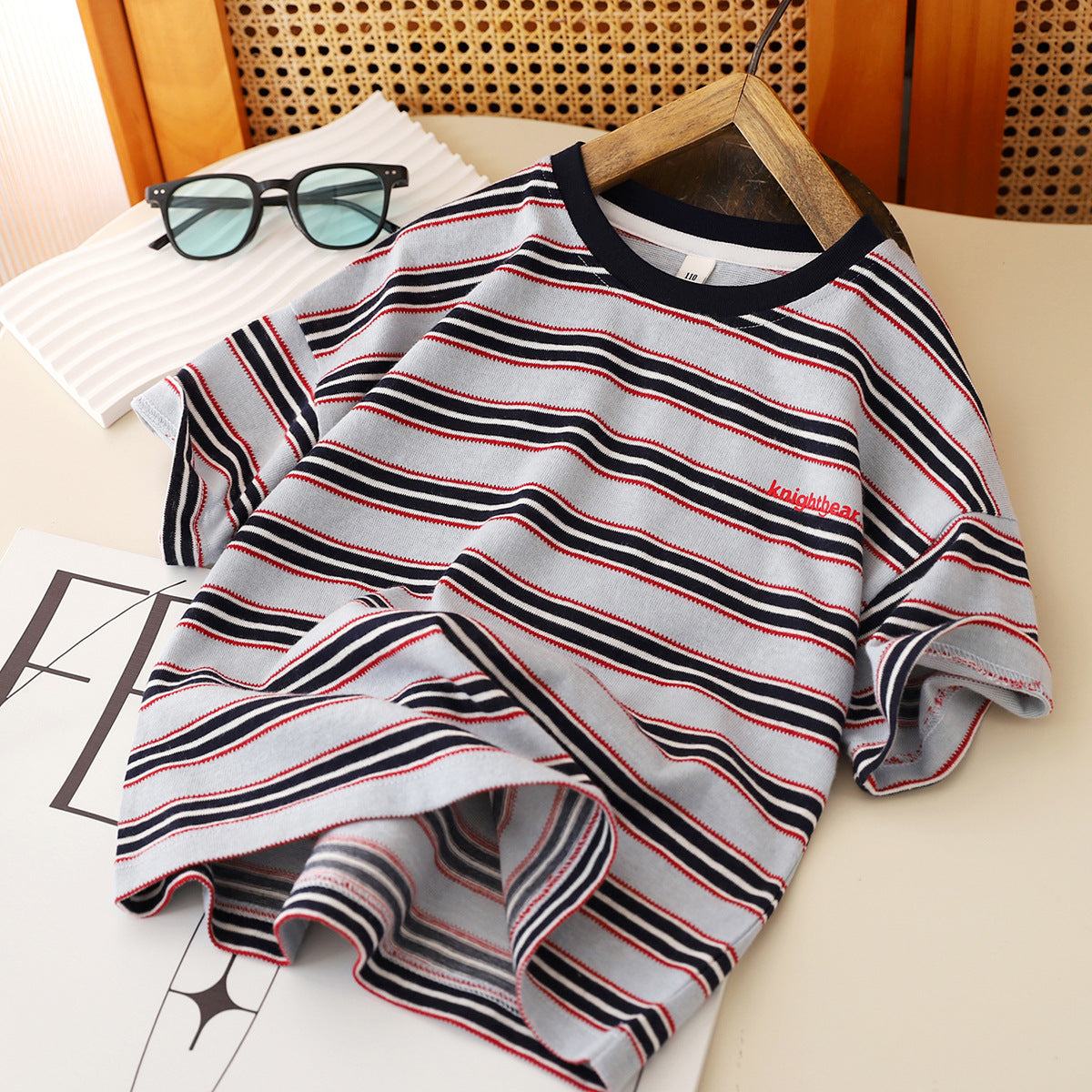 Children's Clothing Striped Short-sleeved Western Style Color Stripes Casual Half Sleeve Children's T-shirt