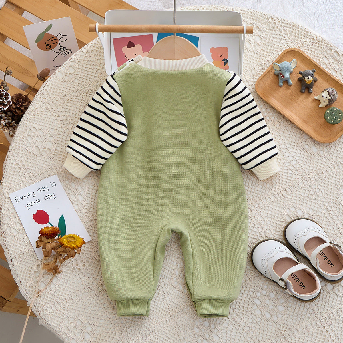 Women's & Men's Jumpsuit Born Cute Striped Fake Two Pieces Going Jumpsuit, Climbing Suit
