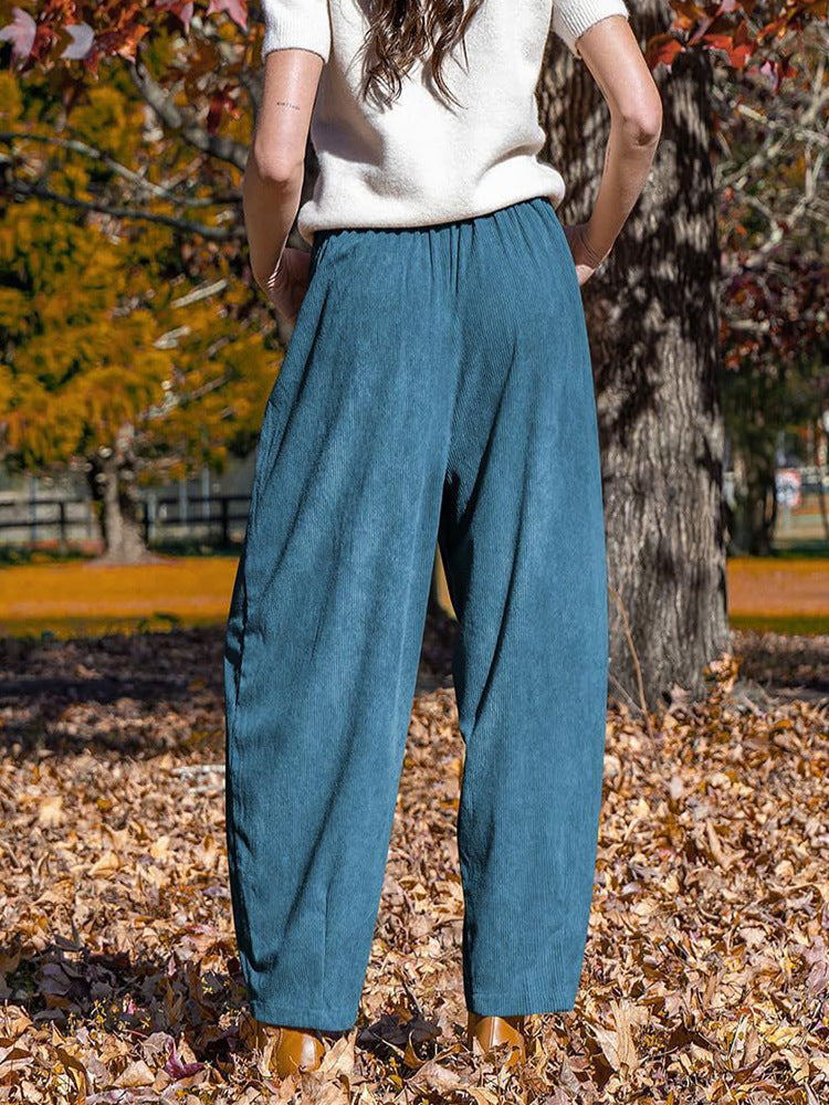 Women's Corduroy Harem Loose Wide Leg Leisure Clothing