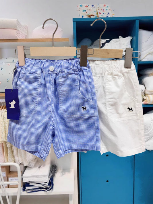Children's Korean Style Clothing Summer Two-color Plaid Shorts Adjustable Children's Pants