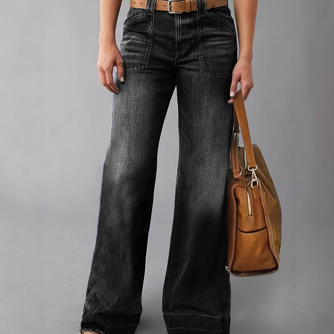 Women's Wide Leg Long High Quality Fashion Casual Four Suitable Comfortable Women's Jeans
