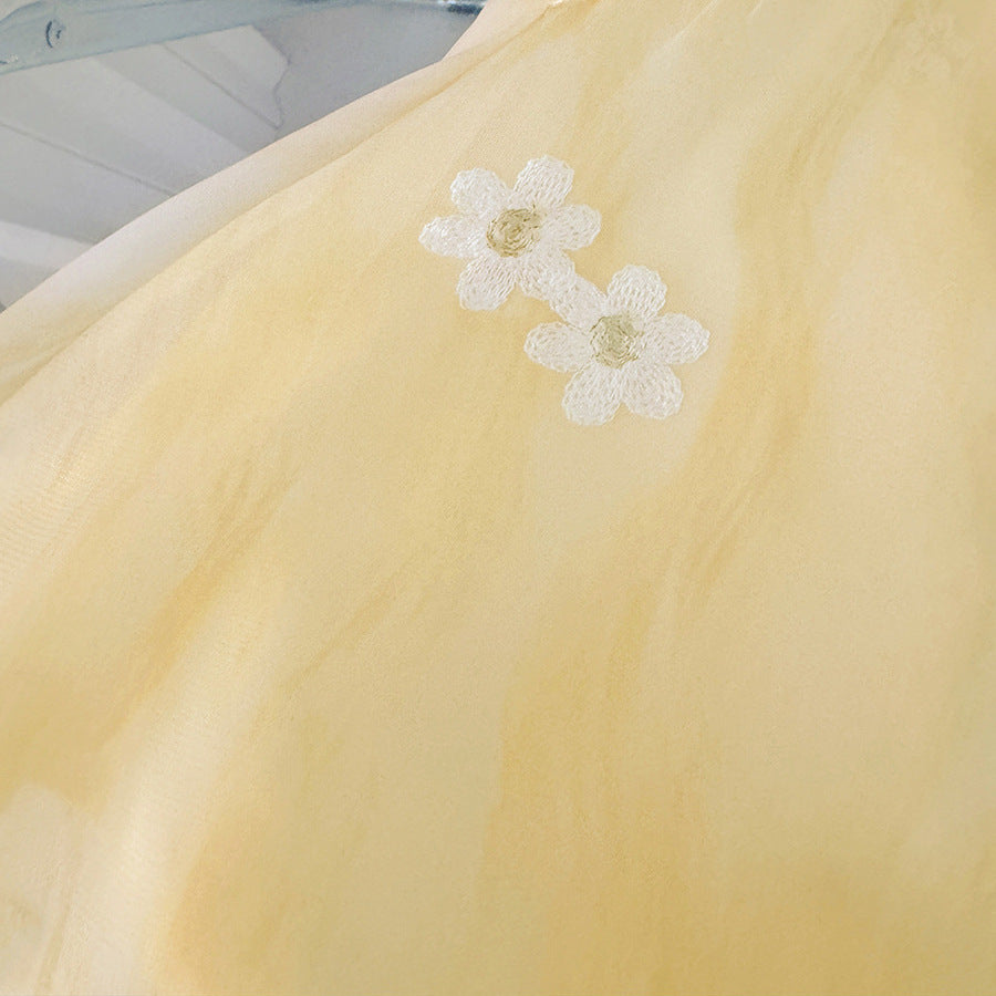 Live Broadcast Supply Little Retro Chiffon Summer Children's Dress