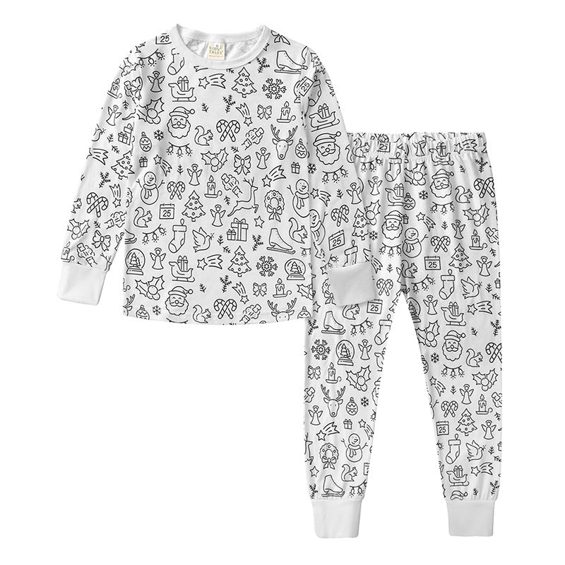 Children's Iti Pajamas Coloring Boys Sketch Set Children's Suit