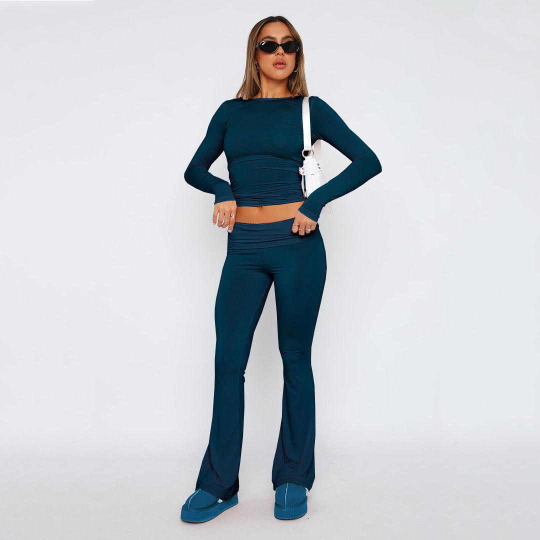Fashion Pure Color Comfort Slim Slimming Low Waist Casual Pants