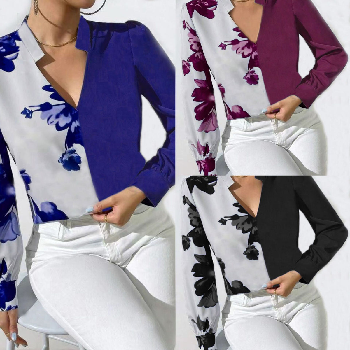 Glamorous Women's Printing Long Sleeve Shirt Coats