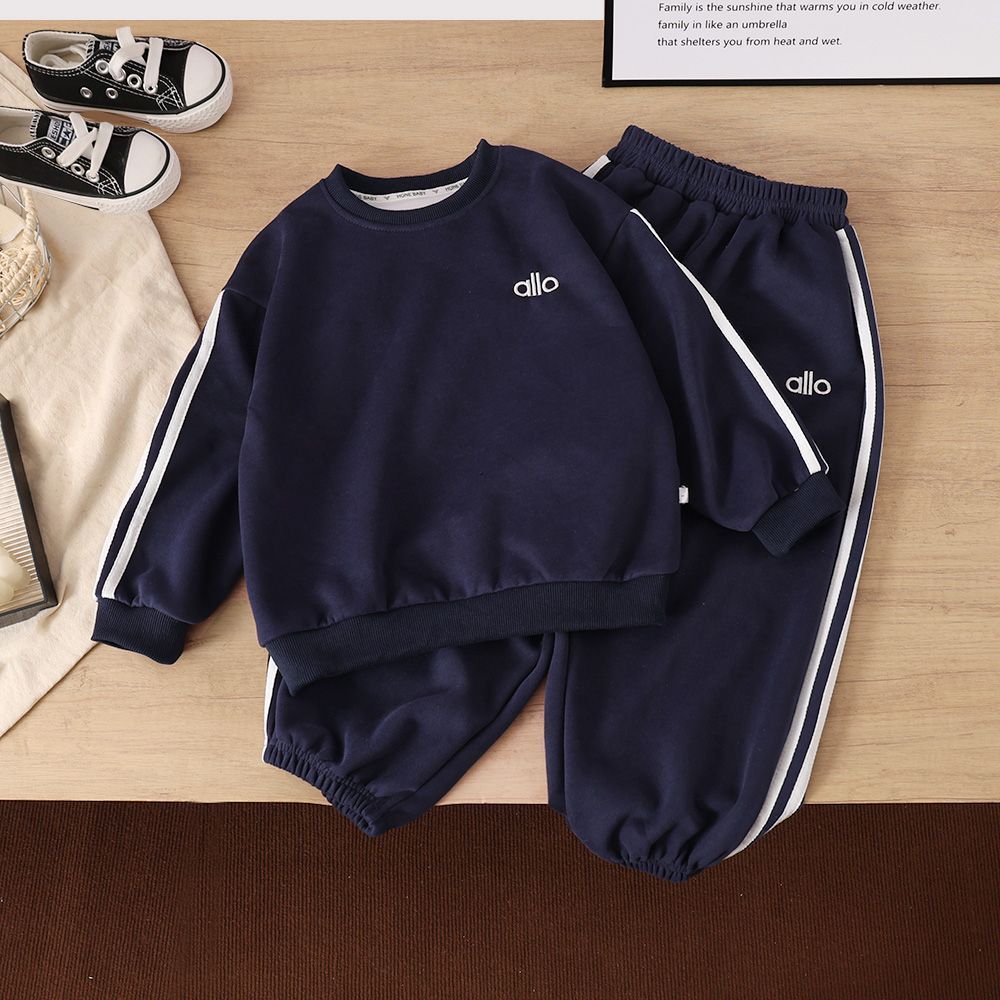 Korean Style Sports Autumn Clothes Medium Big Western Sweater Two-piece Children's Suit