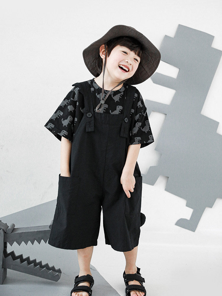 Children's Wu Boy Cartoon Dinosaur Printed Short-sleeved Summer Western Style Children's T-shirt