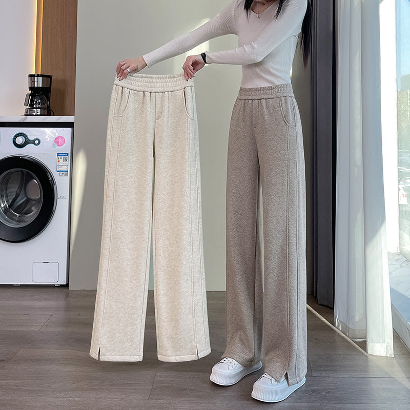 Innovative Women's Thick Fleece-lined Fashion Straight Casual Pants
