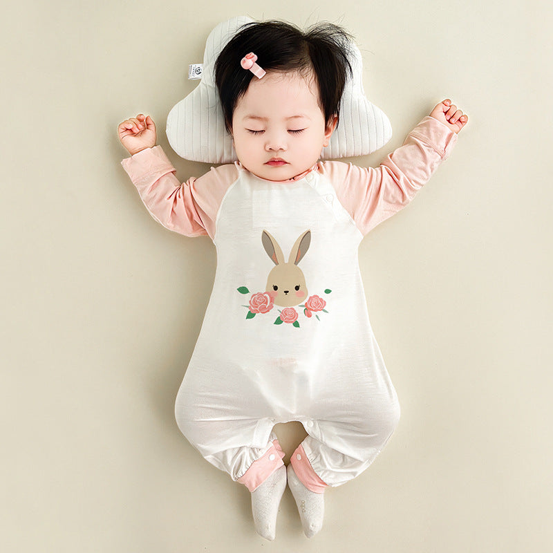 Conditioning Clothes Born Modal Breathable Long Sleeves Pajamas Jumpsuit, Climbing Suit