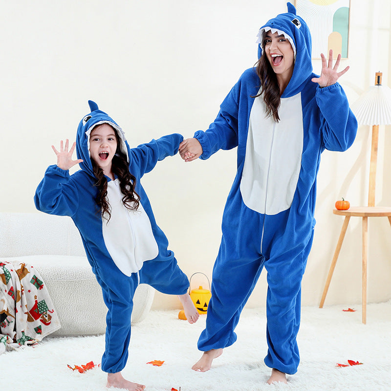 Cartoon Animal Shape Jumpsuit Polar Fleece Hooded Jumpsuit, Climbing Suit
