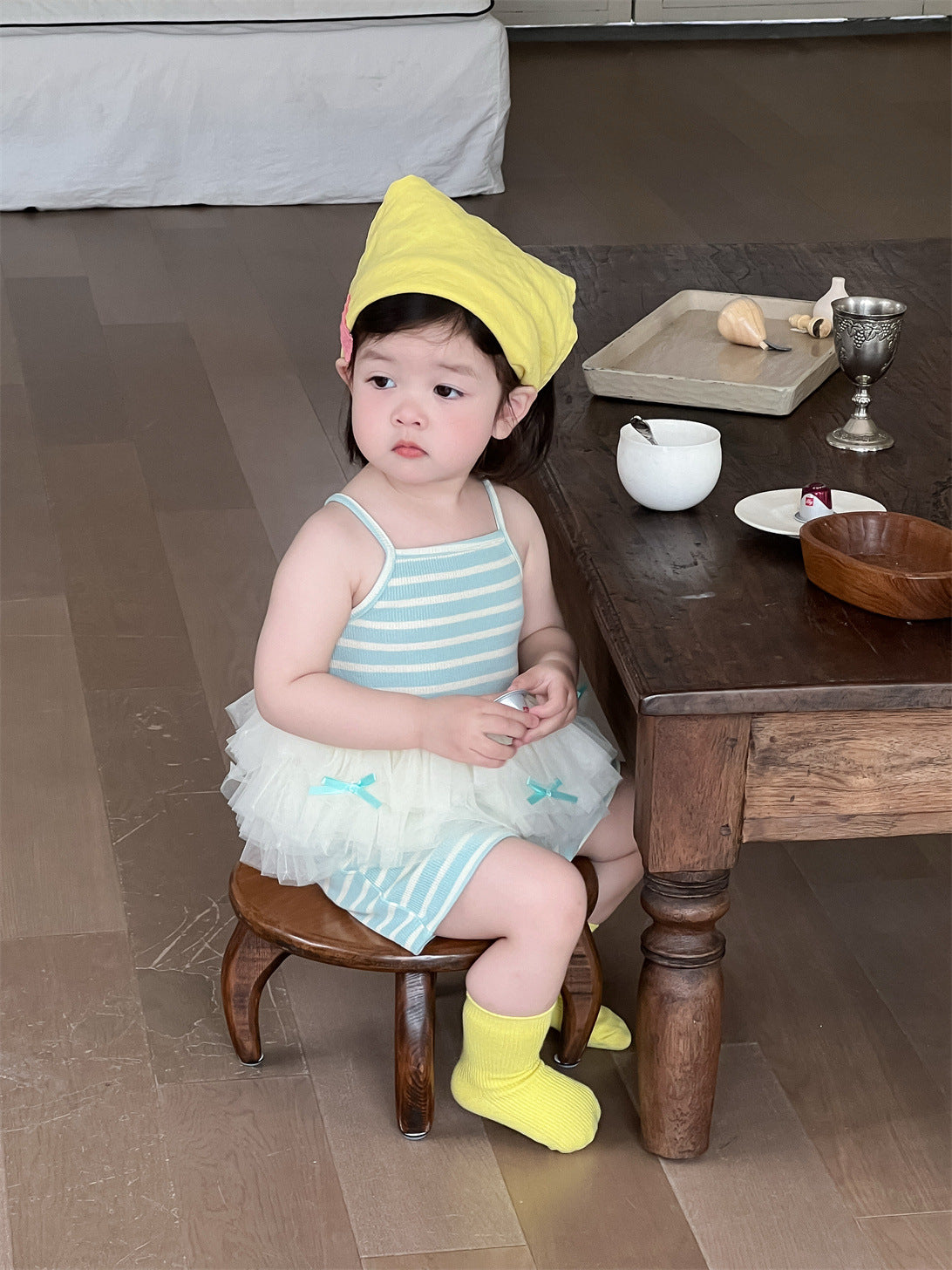 Children's Summer Two-piece Sling Thin Clothes Korean Children's Suit