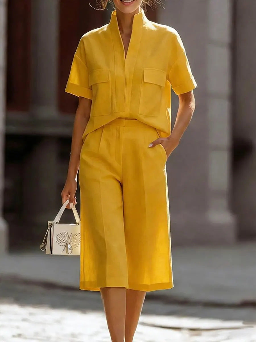 Attractive Women's Spring Loose Solid Color Fashion Casual Suit