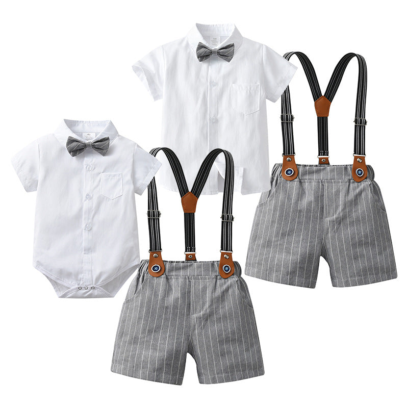 Children's Clothing Summer Suspender Pants Two-piece Clothes Romper Children's Suit