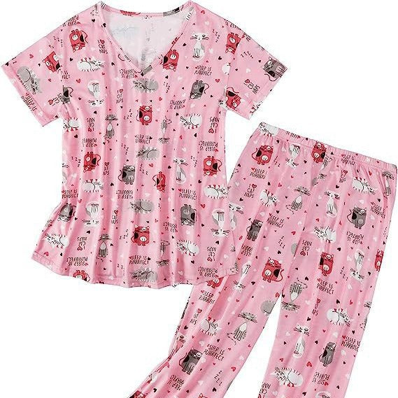 Women's Popular Home Wear Printed Pajamas Pajama Comfortable Fashion Casual Suit