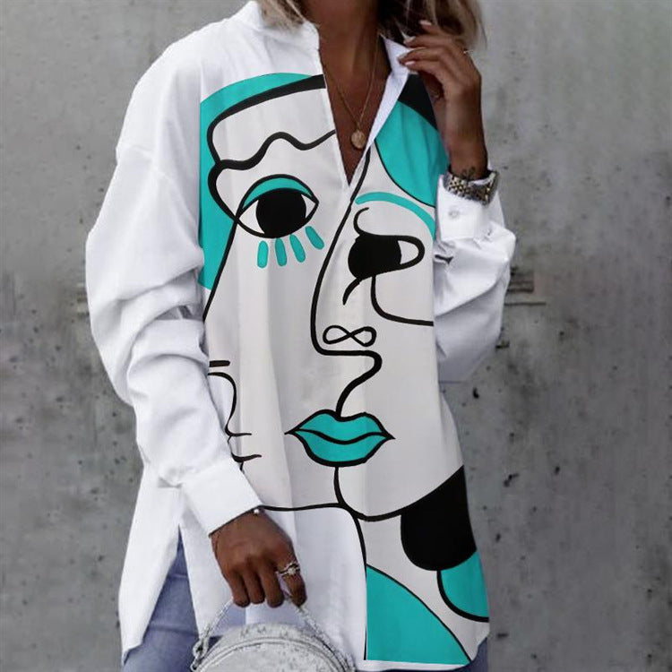 Women's Casual Shirt Long Sleeve Printed Tops