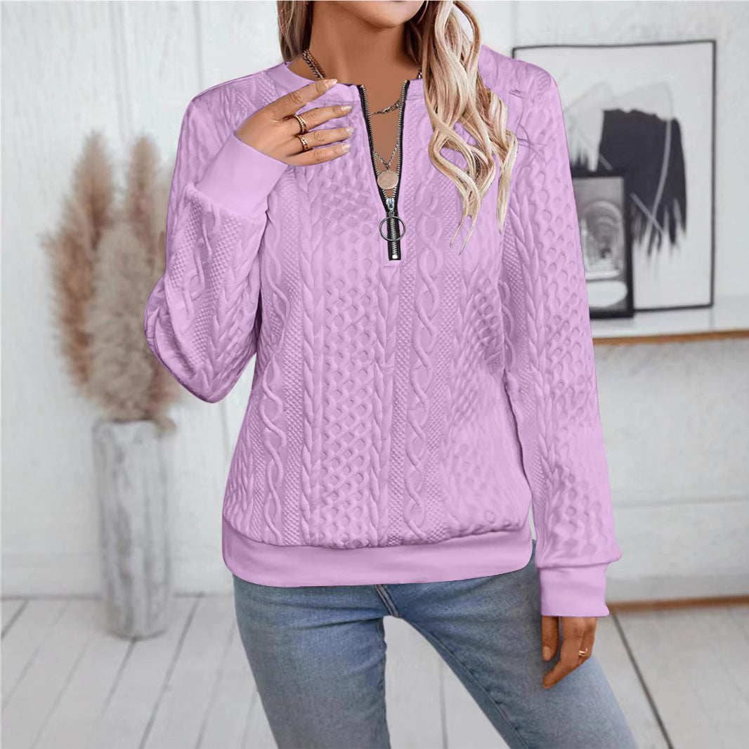 Innovative Popular Women's Casual Neckline Zipper Sweaters
