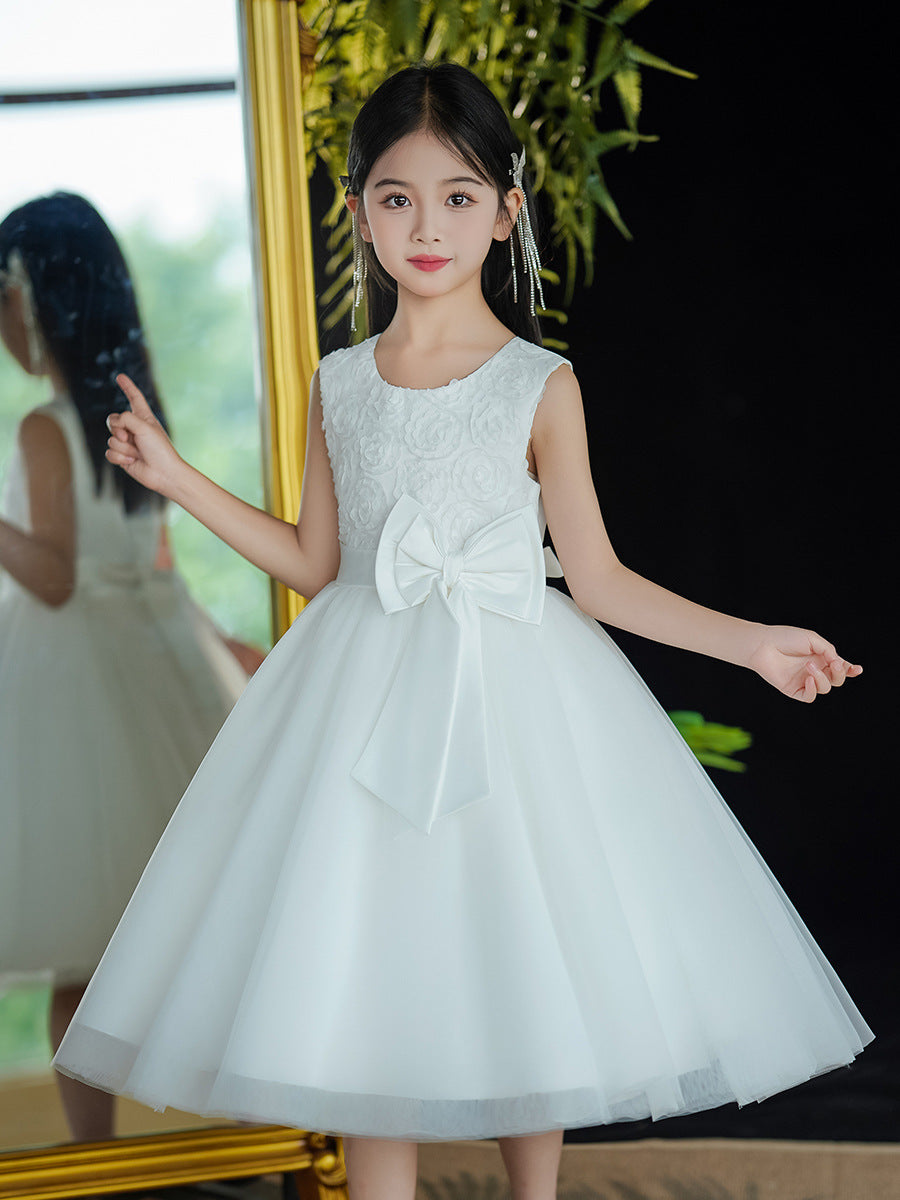 Children's Summer Western Style Princess Little Pettiskirt White Children's Dress