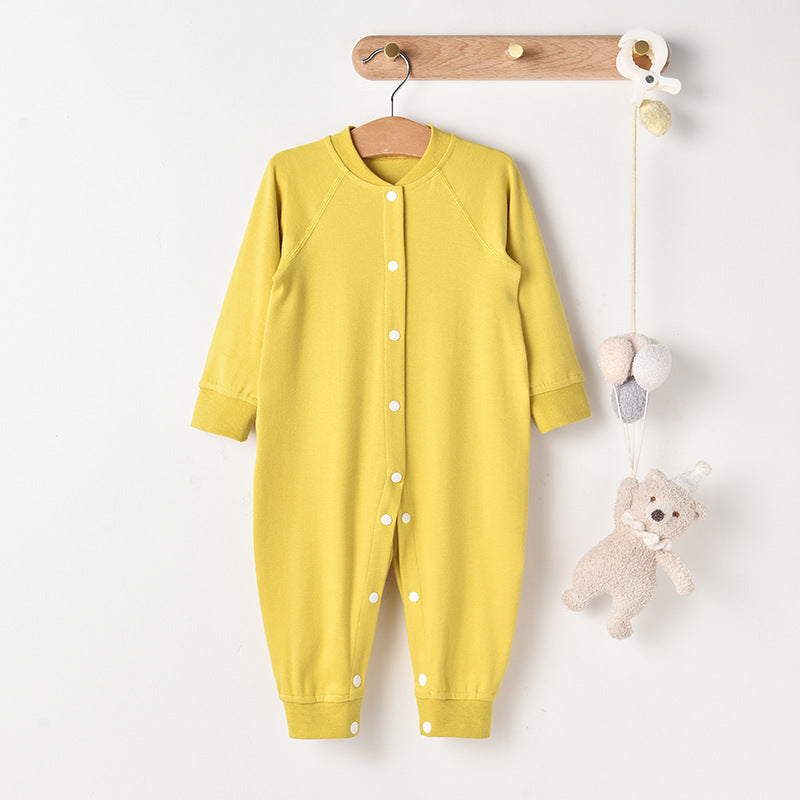 Children's Three Cotton Long-sleeved Jumpsuit Boneless Rompers Pajamas Outdoor Clothing Single Jumpsuit, Climbing Suit